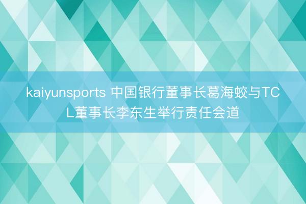 kaiyunsports 中国银行董事长葛海蛟与TCL董事长李东生举行责任会道