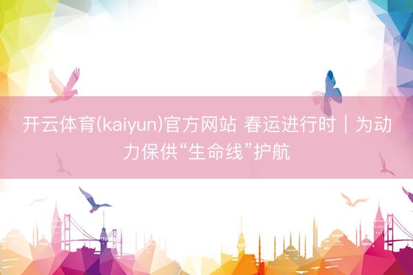 开云体育(kaiyun)官方网站 春运进行时｜为动力保供“生命线”护航